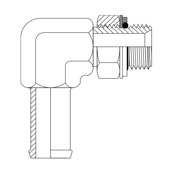 Hose Tail Low Pressure BSP Parallel Male 90° Compact