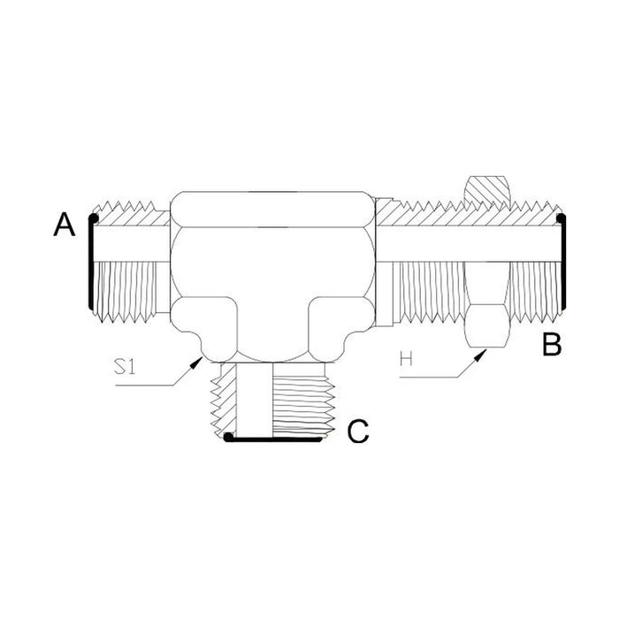 ORFS Male x ORFS Bulkhead Male Run Tee