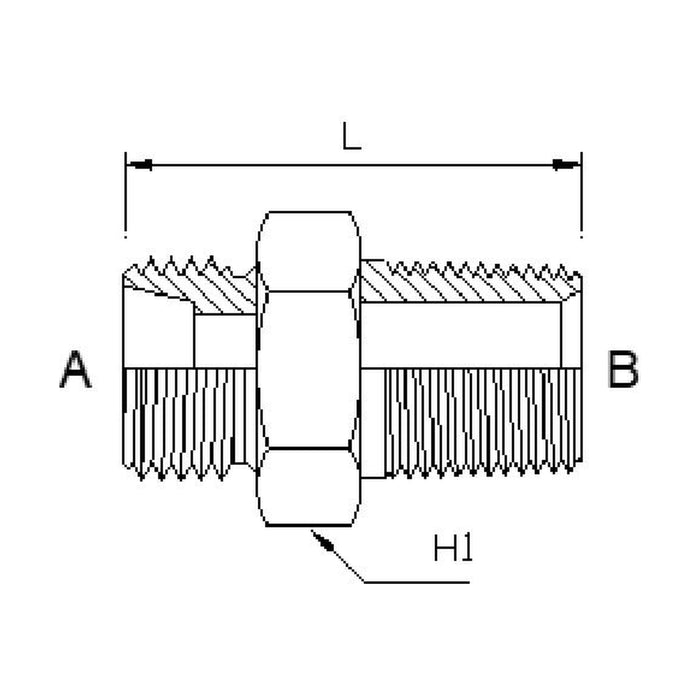 Metric Heavy Male x NPT Tapered Male Straight