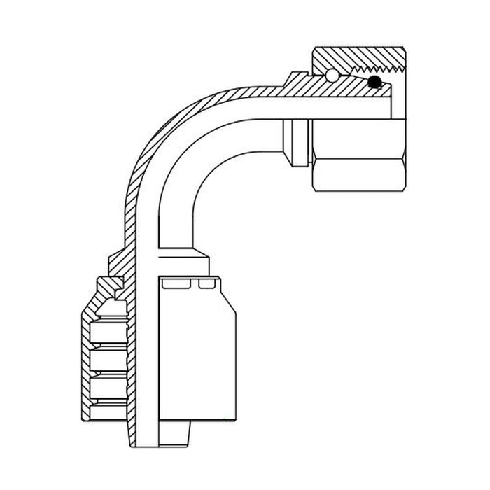 Hose Tail One Piece Metric Heavy Female 90° Swept