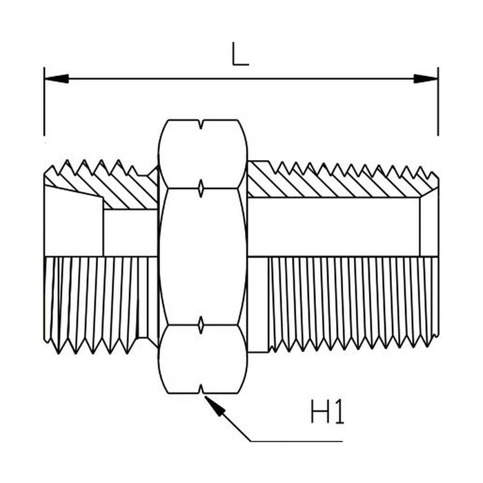 Metric Light Male x NPT Tapered Male Straight