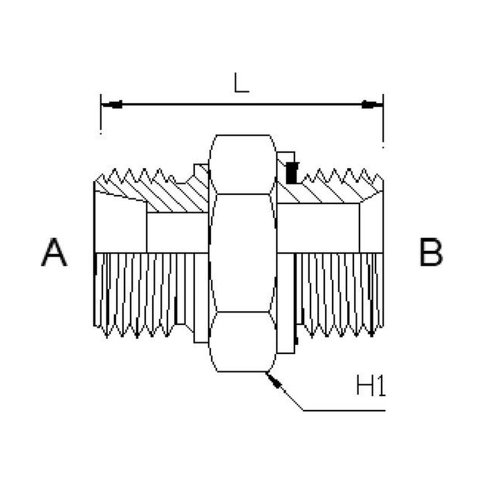 Metric Heavy Male x Metric Stud Male Straight