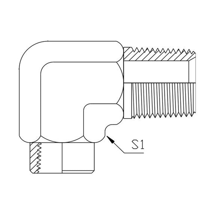 BSP Tapered Female x BSP Tapered Male 90° Compact