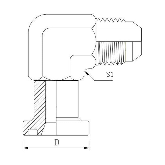 Flange Code 61  x JIC Male 90° Compact