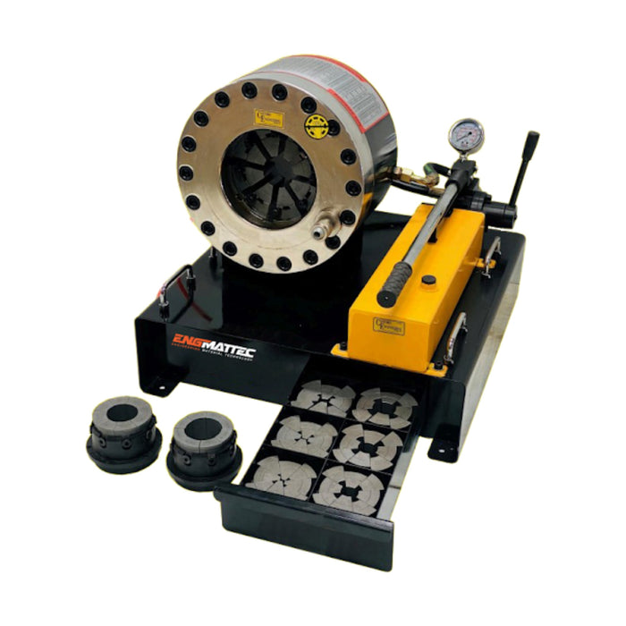 Engmattec - Hand Pump 2 inch Mobile Hydraulic Hose Swaging Crimping Machine
