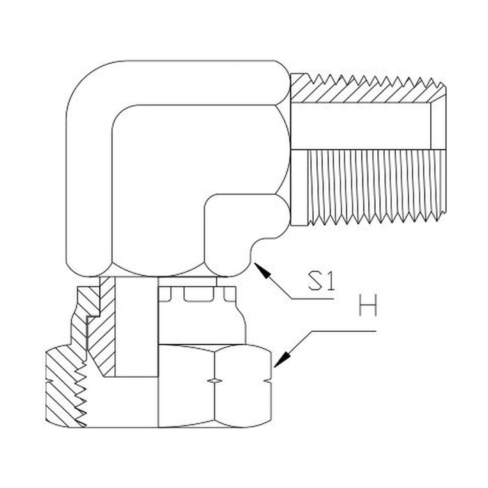 NPT Swivel Female x NPT Tapered Male 90° Compact