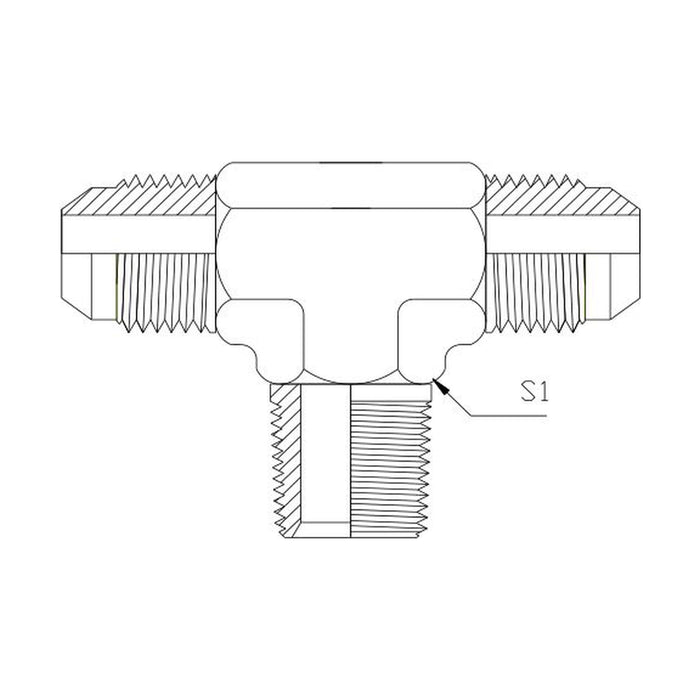 JIC Male x NPT Tapered Male Branch Tee