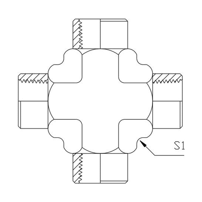 NPT Tapered Female Socket Cross