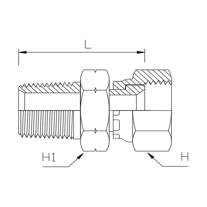JIC Female x NPT Tapered Male Straight