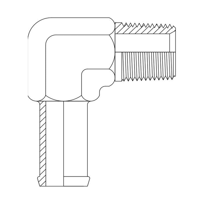 Hose Tail Low Pressure BSP Tapered Male 90° Compact