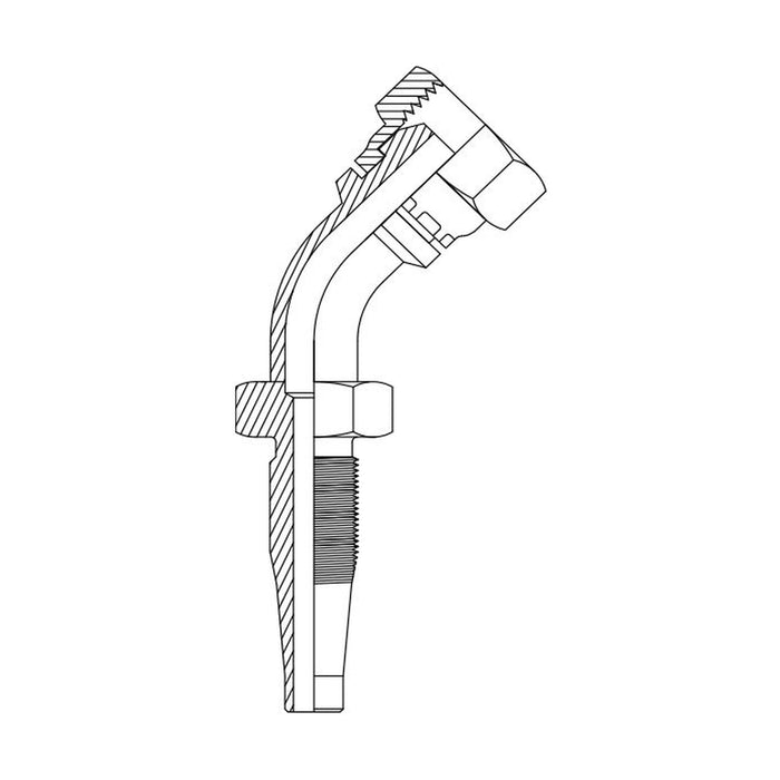 Hose Tail Reusable BSP Swivel Female 45° Swept