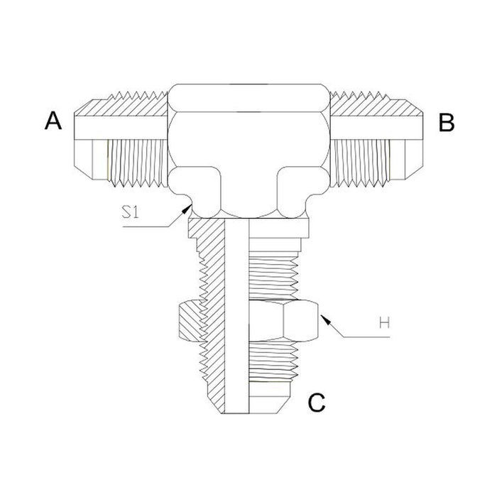 JIC Bulkhead Male Branch Tee