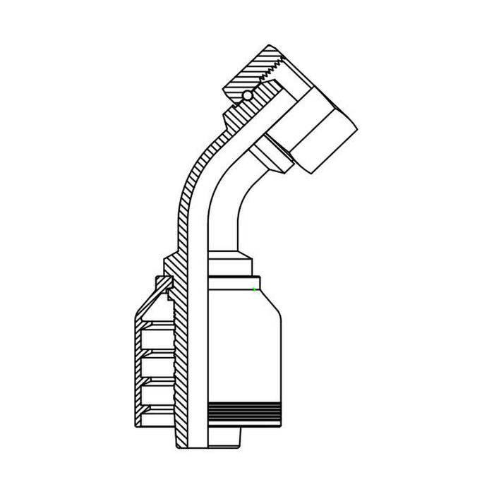 Hose Tail One Piece 6K BSP Swivel Female 45° Swept