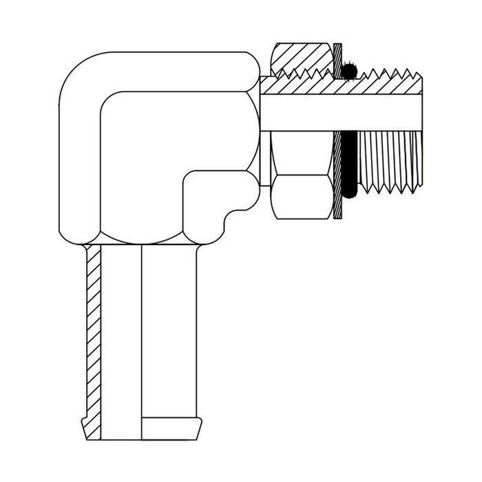 Hose Tail Low Pressure UNO Male 90° Compact