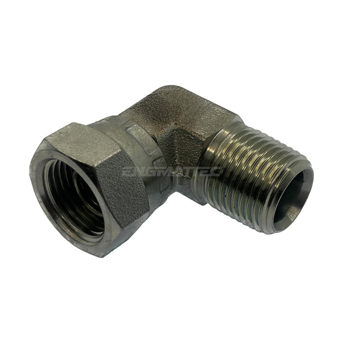 BSP Swivel Female x BSP Tapered Male 90° Compact