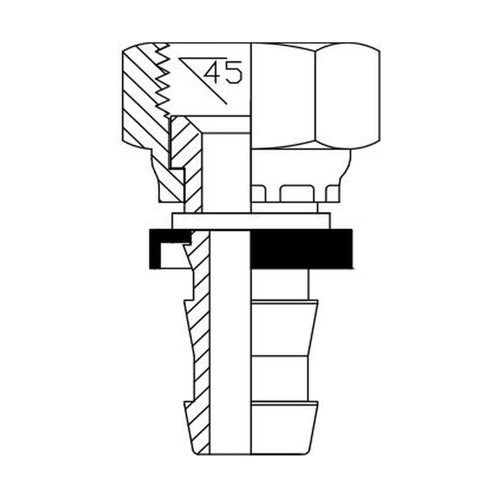 Hose Tail Pushlock SAE Female Straight