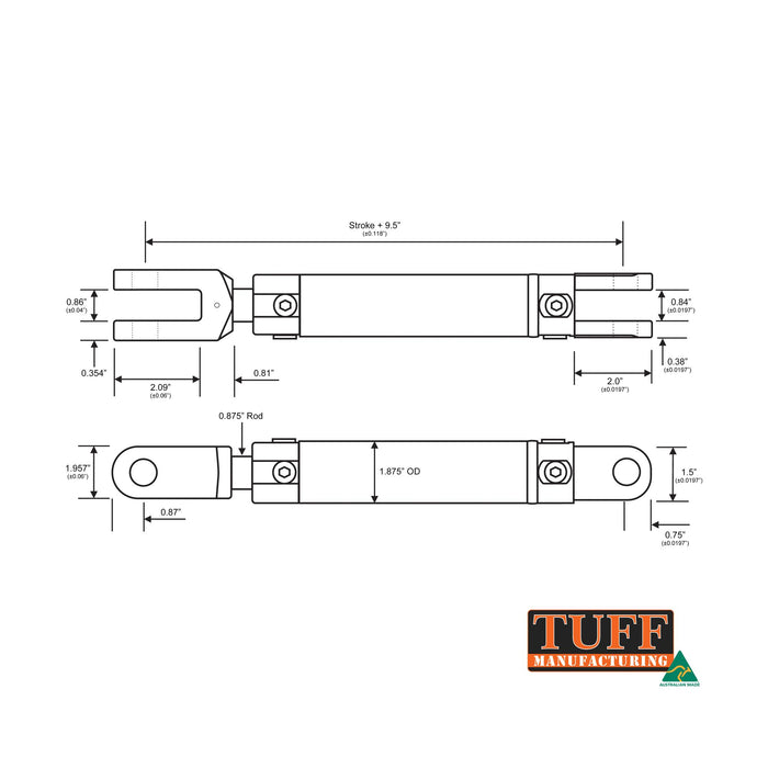 TUFF Agricultural Cylinder 1.5" Bore