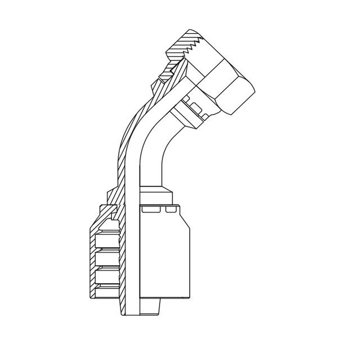 Hose Tail One Piece JIC Female 45° Swept