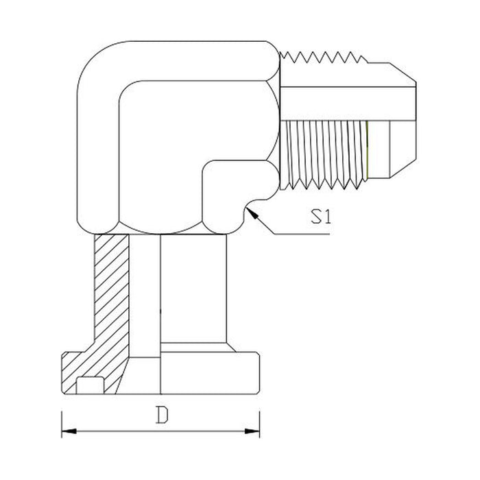 Flange Code 62  x JIC Male 90° Compact