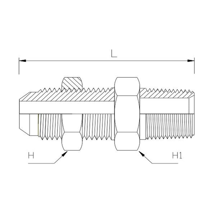 JIC Bulkhead Male x NPT Tapered Male Straight