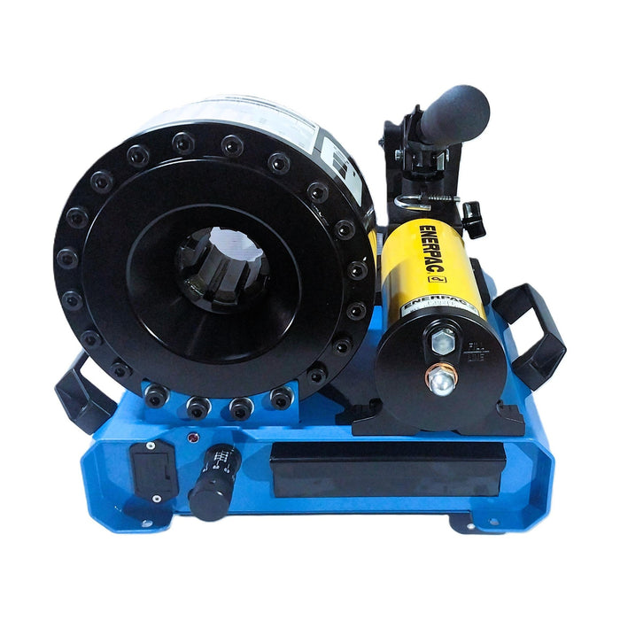 Engmattec – Portable Hydraulic Hose Crimper – (10-38 mm) 95 Ton – 10,000 psi 2-Stage P392 Hand Pump – 8 Dies
