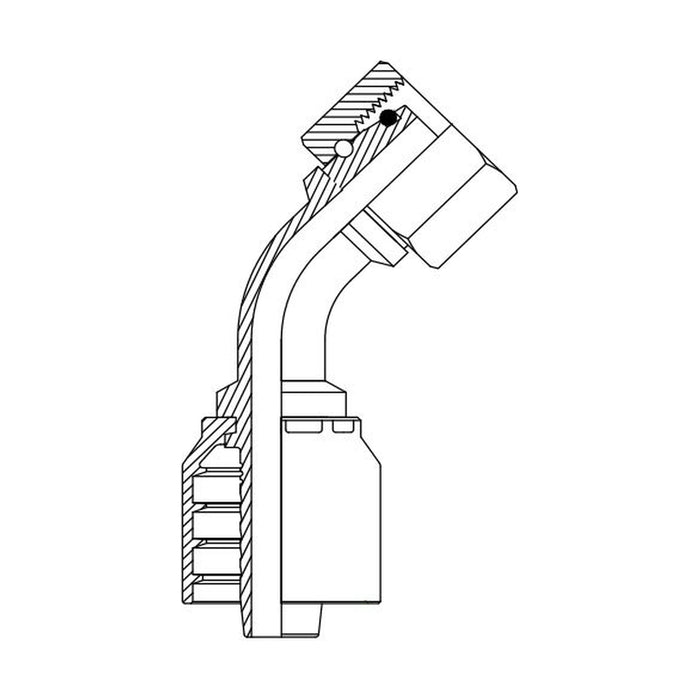 Hose Tail One Piece Metric Heavy Female 45° Swept