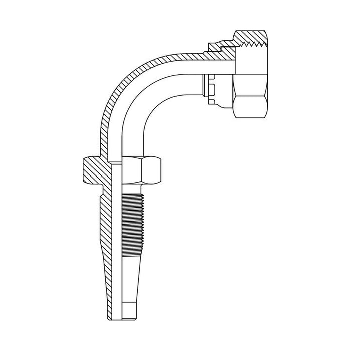 Hose Tail Reusable ORFS Female 90° Swept