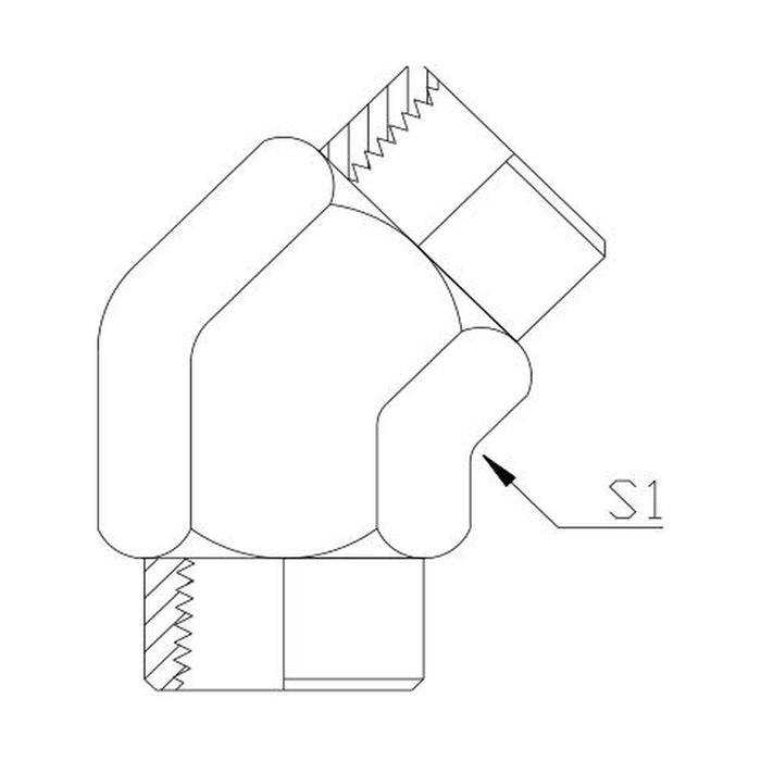 NPT Tapered Female x NPT Tapered Female 45° Compact