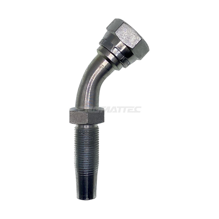 Hose Tail Reusable BSP Swivel Female 45° Swept