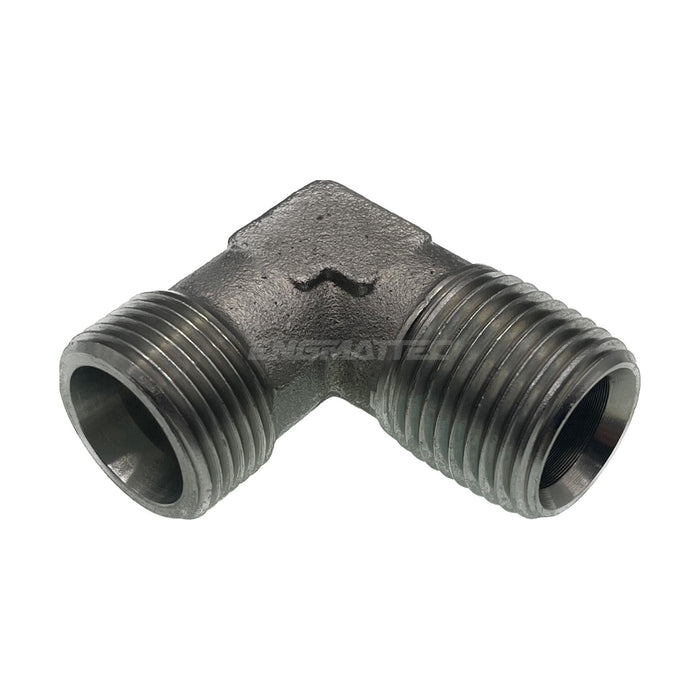 Metric Heavy Male x NPT Tapered Male 90° Compact