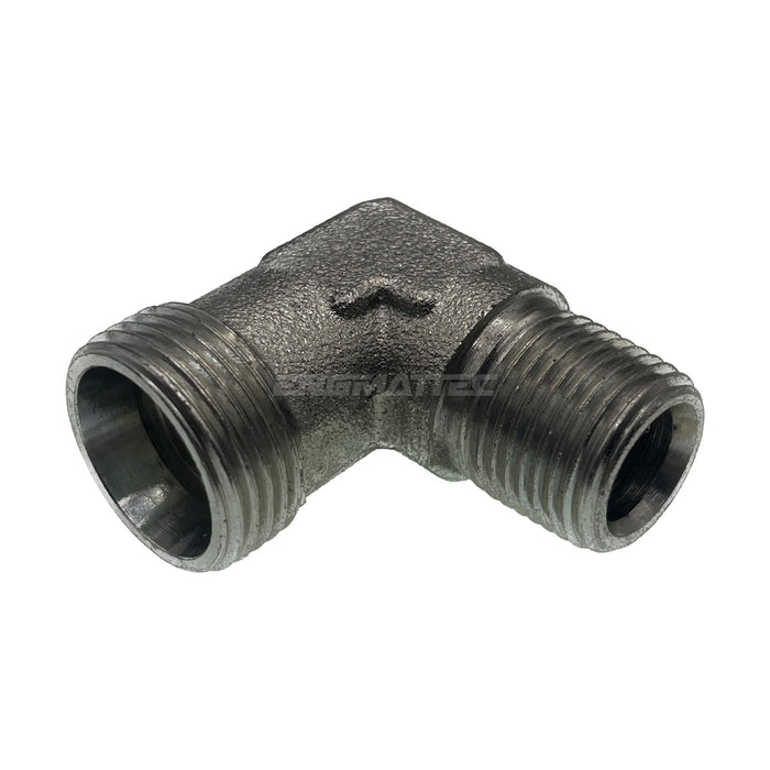 Metric Light Male x NPT Tapered Male 90° Compact