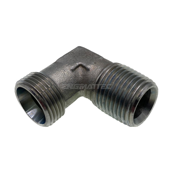 Metric Light Male x NPT Tapered Male 90° Compact